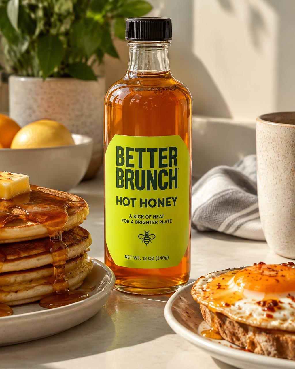 BETTER BRUNCH Hot honey concept packaging, fictional product