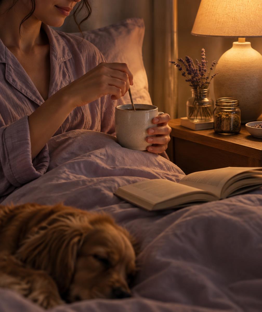 Nighttime wellness drink and sleep ritual